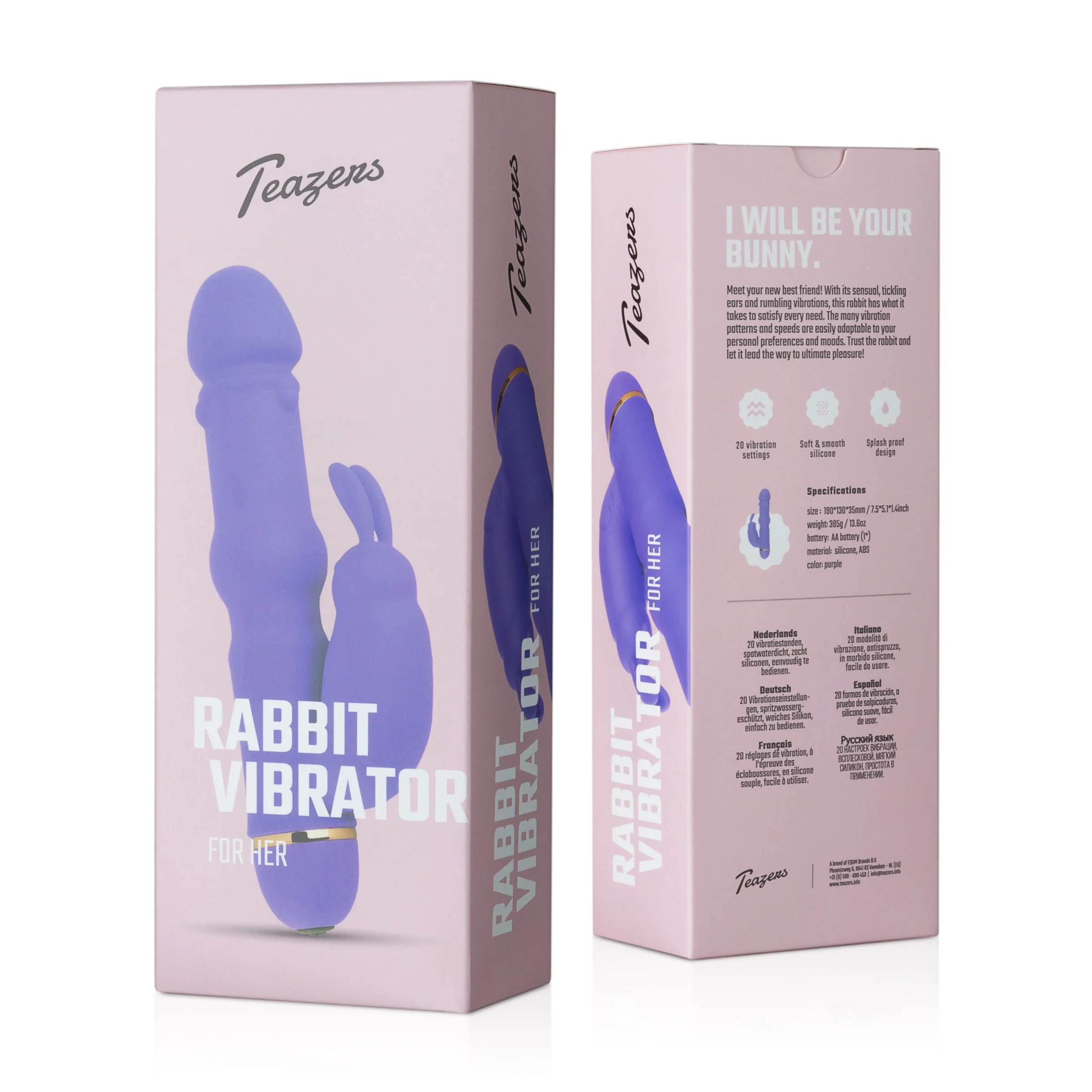 Teazers Siliconen Rabbit Vibrator - Paars