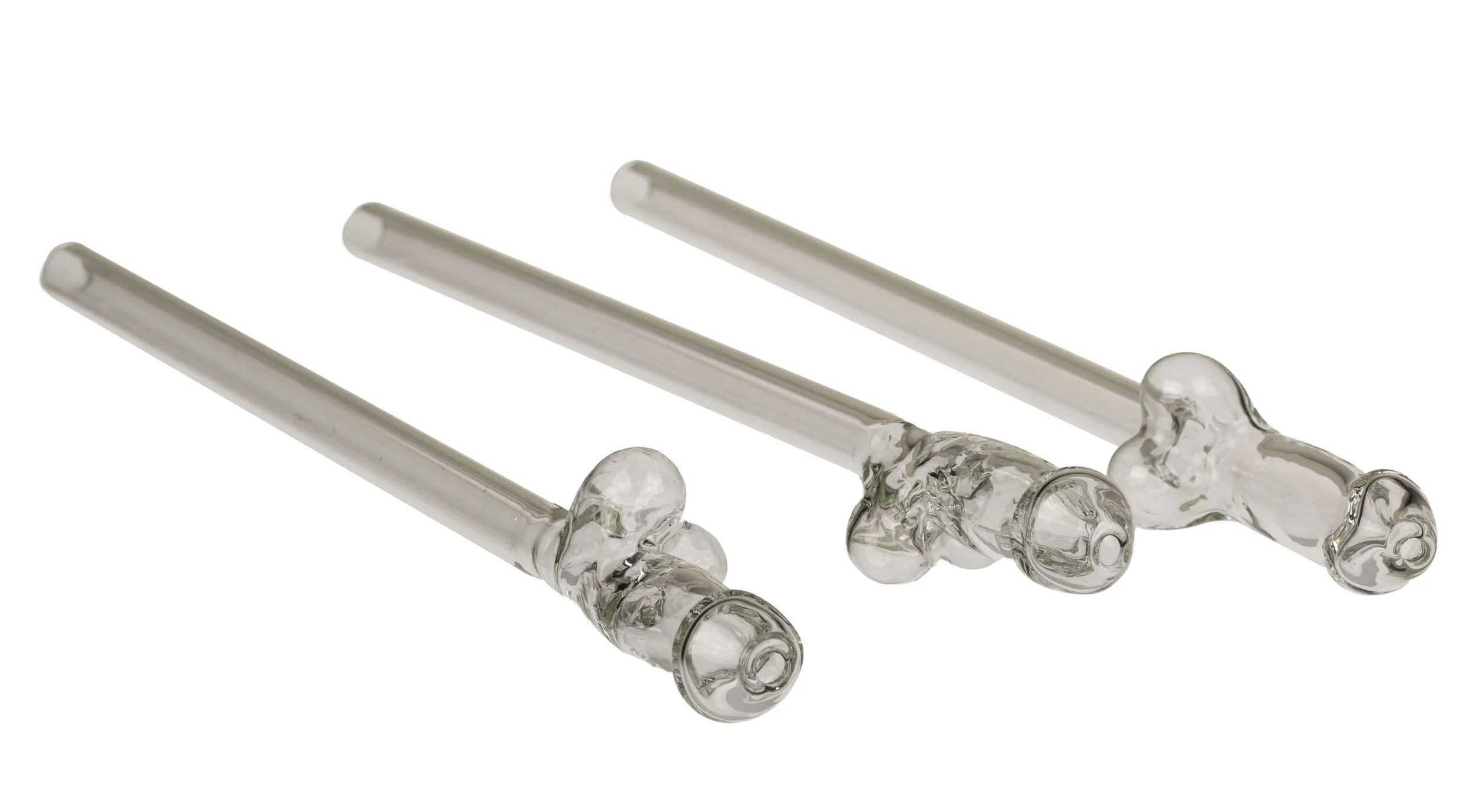 Glazen Penisrietje met Reinigingsborstel Willy - 4 stuks