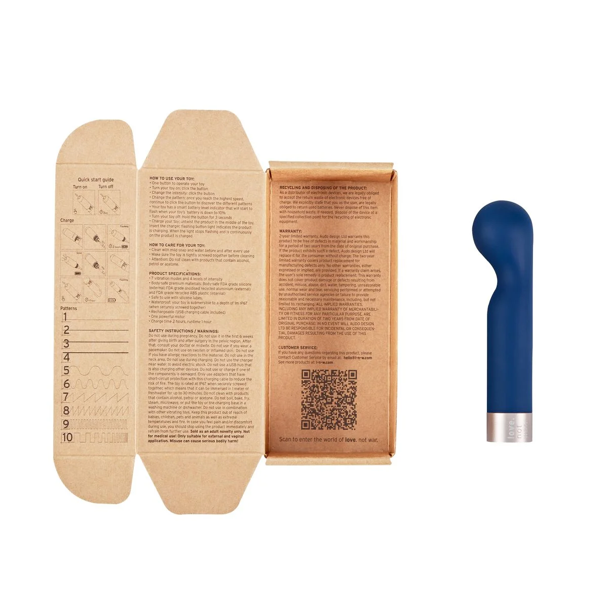 Love Not War β KAMA G-Spot Vibrator β Blauw