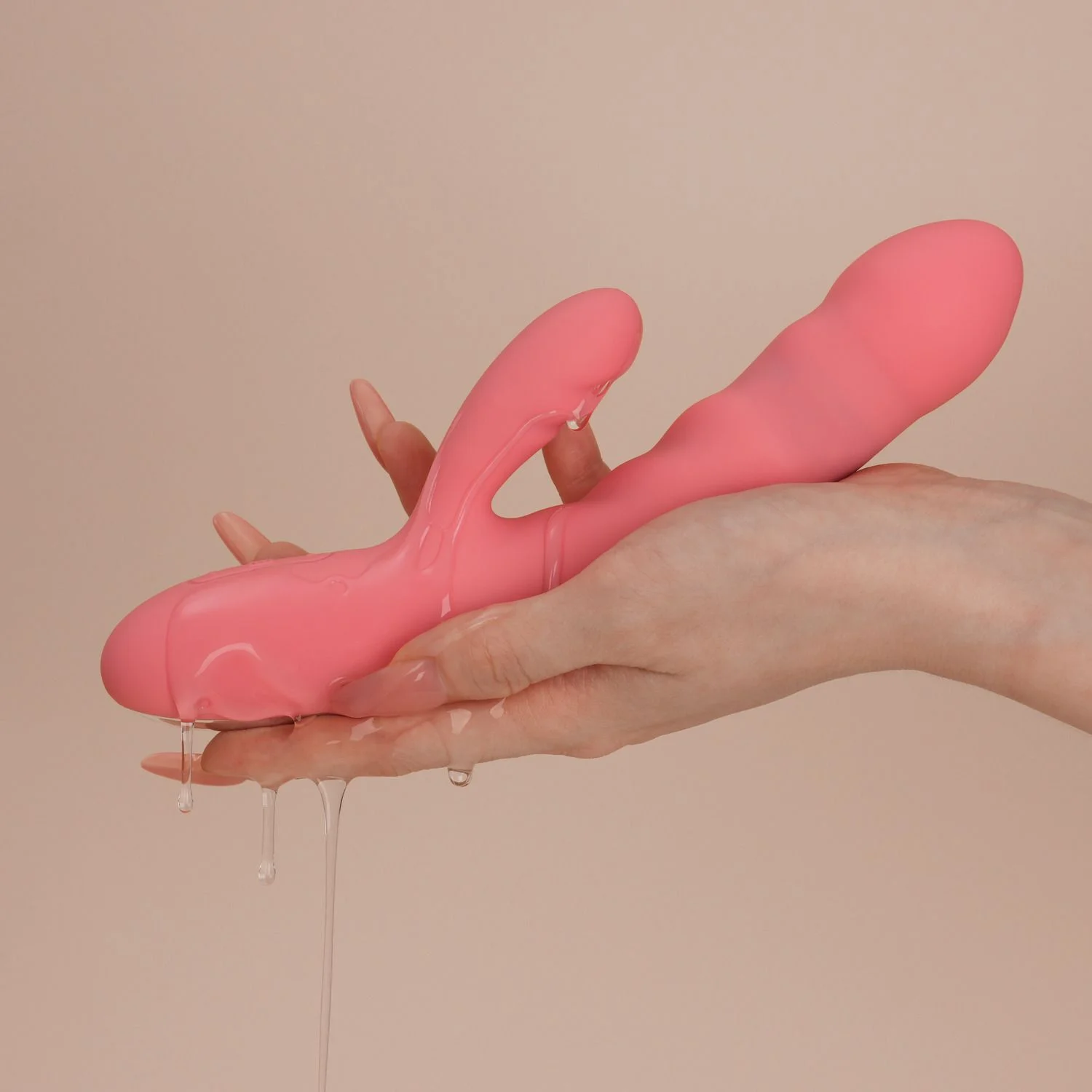 SVAKOM - Avery Thrusting Rabbit Vibrator - Aardbei Roze