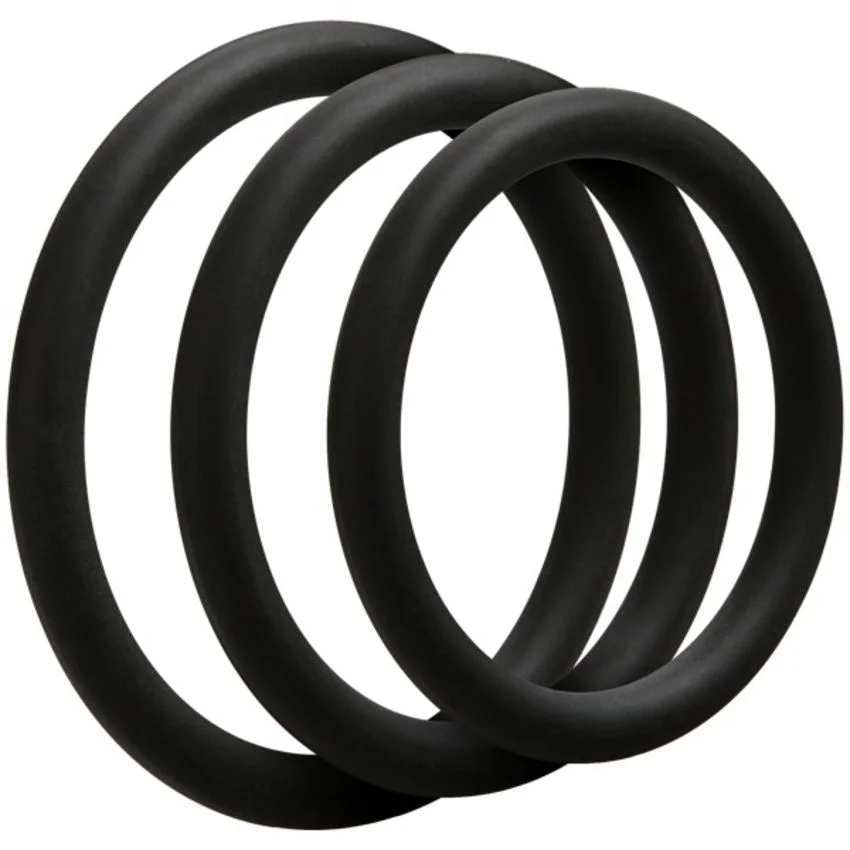 Doc Johnson - OptiMALE 3 C-Ring Set Dun - Zwart