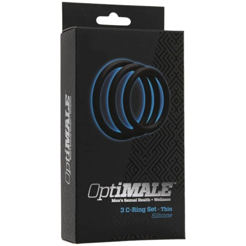 Doc Johnson - OptiMALE 3 C-Ring Set Dun - Zwart