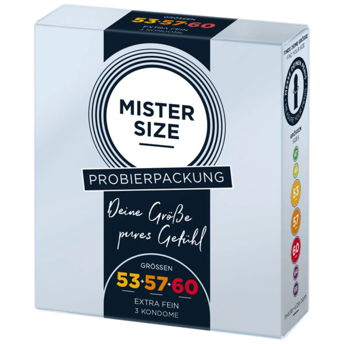 Mister Size – Test Box Condoom Set – 3 Maten M/L/XL