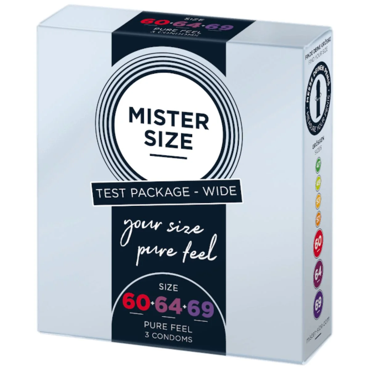 Mister Size – Test Box Condoom Set – 3 Maten XL/XXL/XXXL
