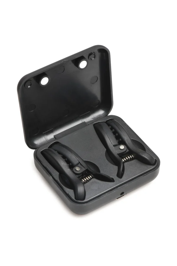 XR Brands - Dark Grip Vibrerende Tepelkemmen - Zwart