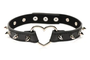 XR Brands - Spiked Heart Choker - Zwart