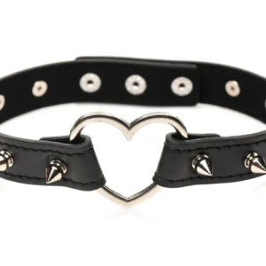 XR Brands - Spiked Heart Choker - Zwart