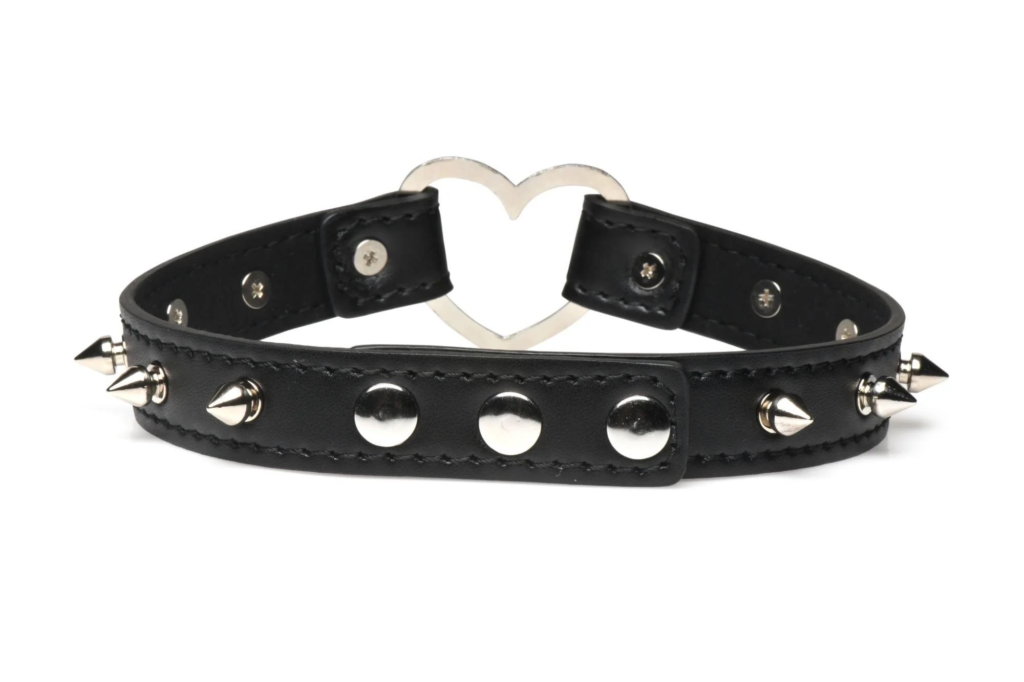 XR Brands - Spiked Heart Choker - Zwart