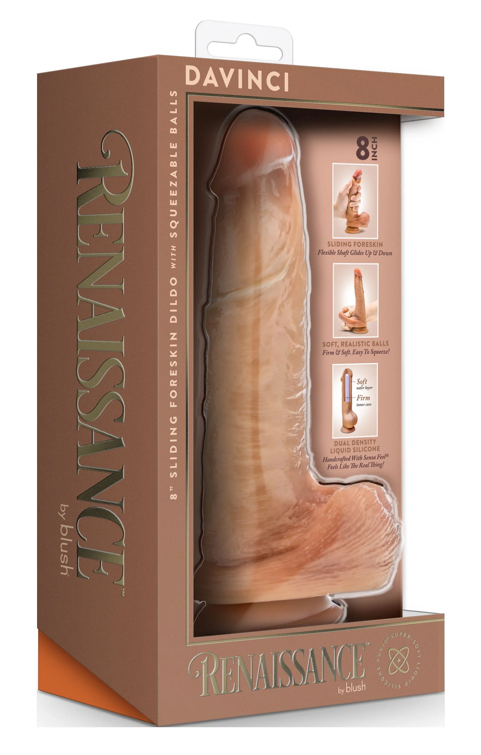 Blush - Renaissance DaVinci Dildo met Schuivende Voorhuid - 20 cm