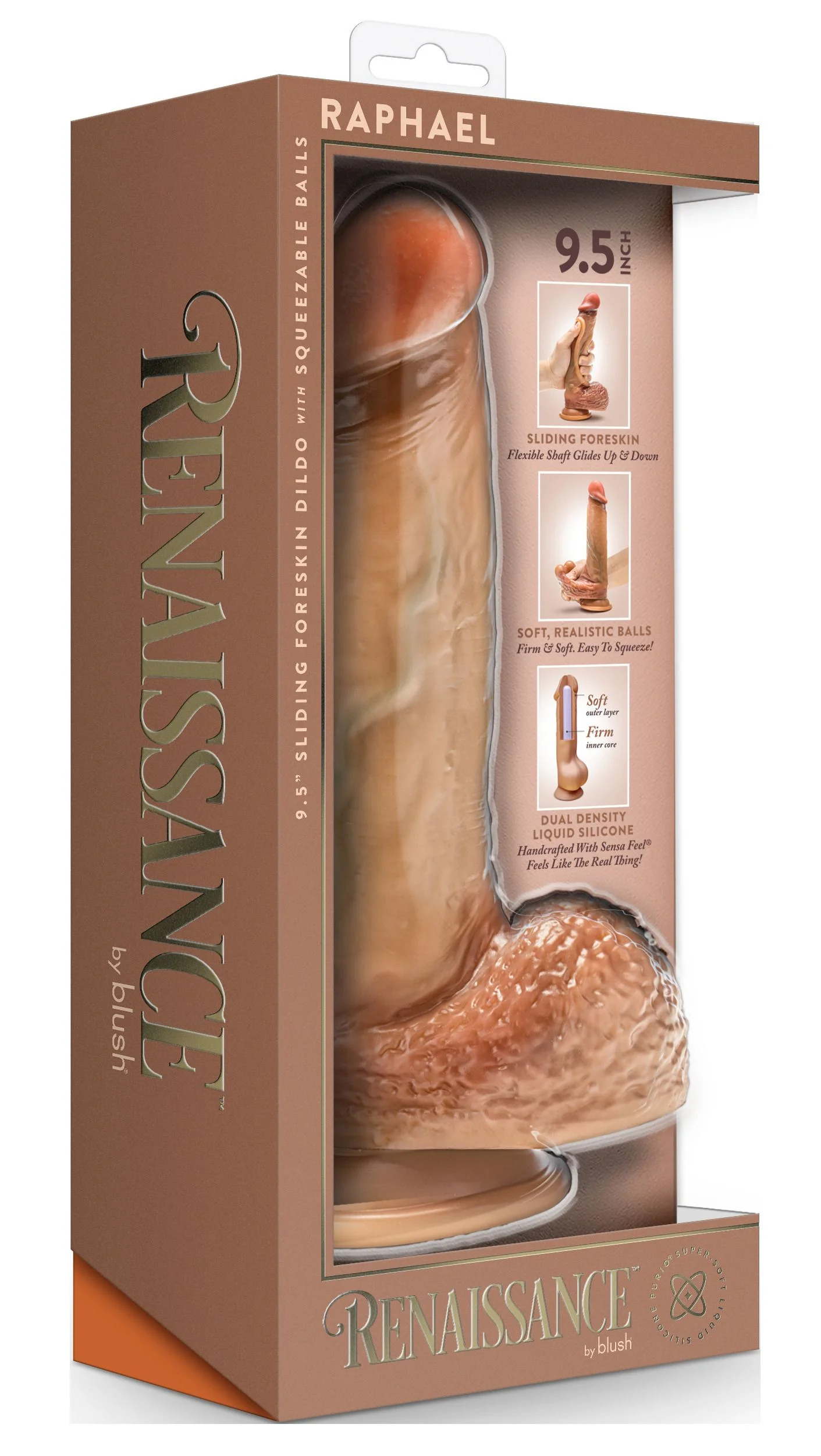 Blush - Renaissance Raphael Dildo met Schuivende Voorhuid - 24 cm
