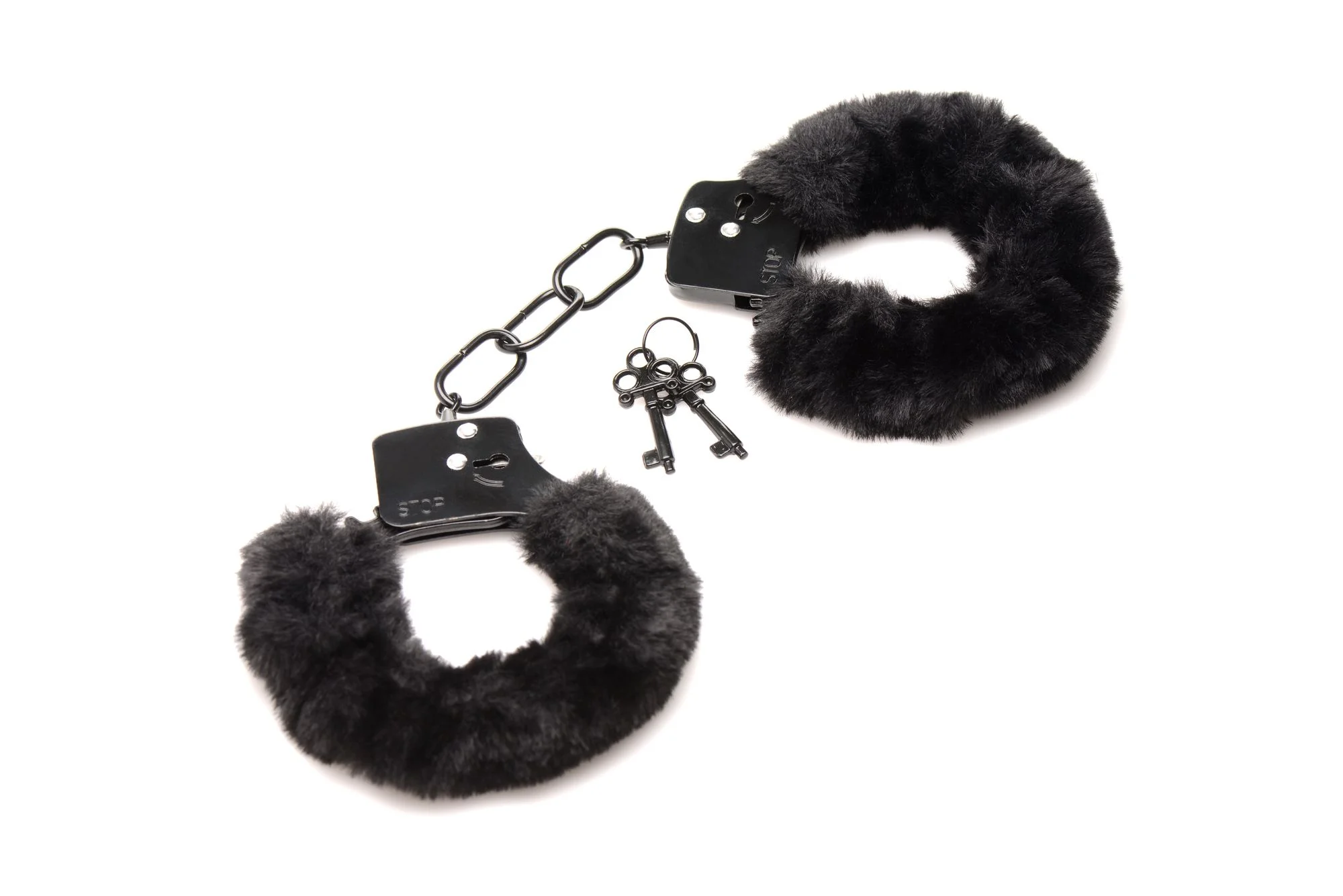 XR Brands - Cuffed In Fur Handboeien - Zwart