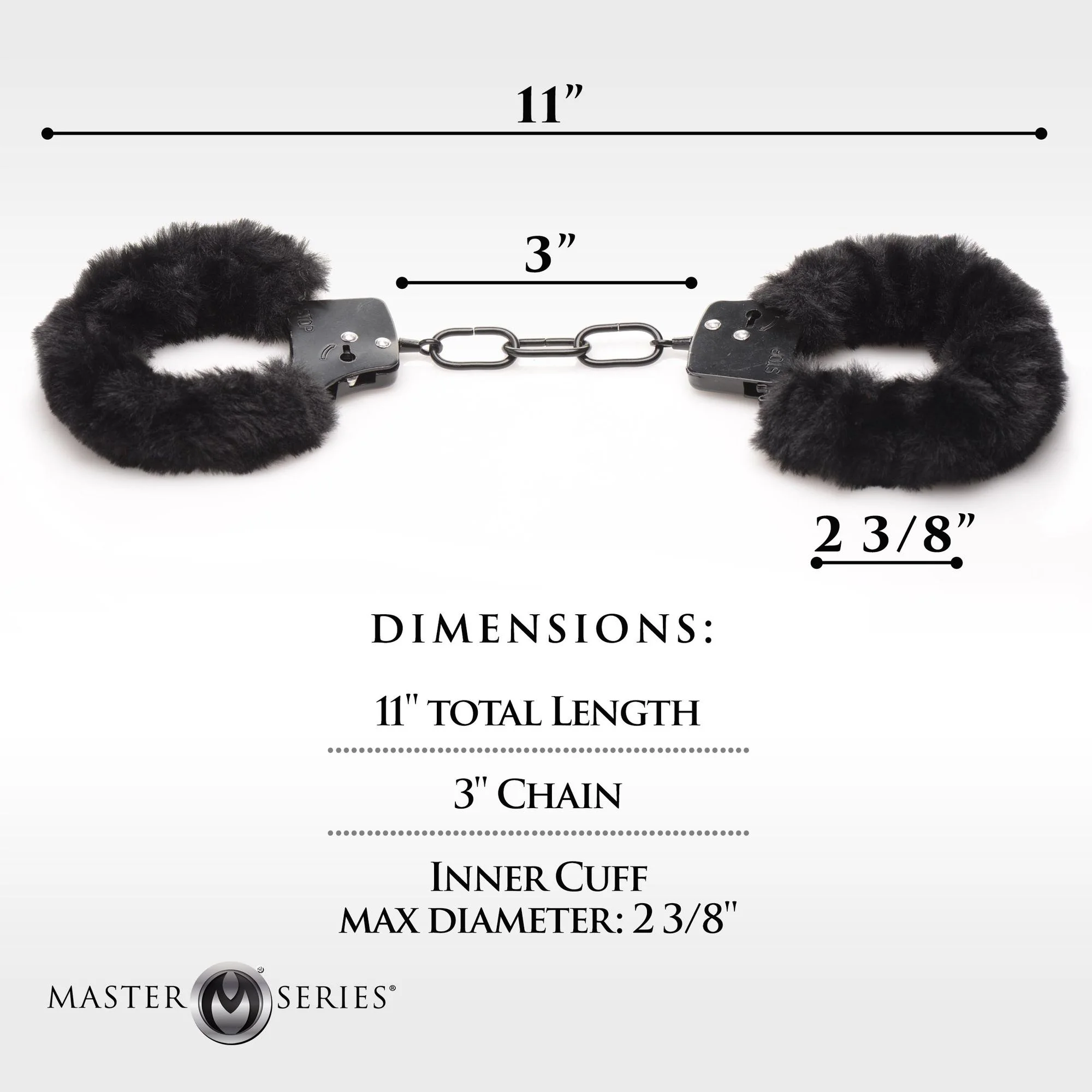 XR Brands - Cuffed In Fur Handboeien - Zwart