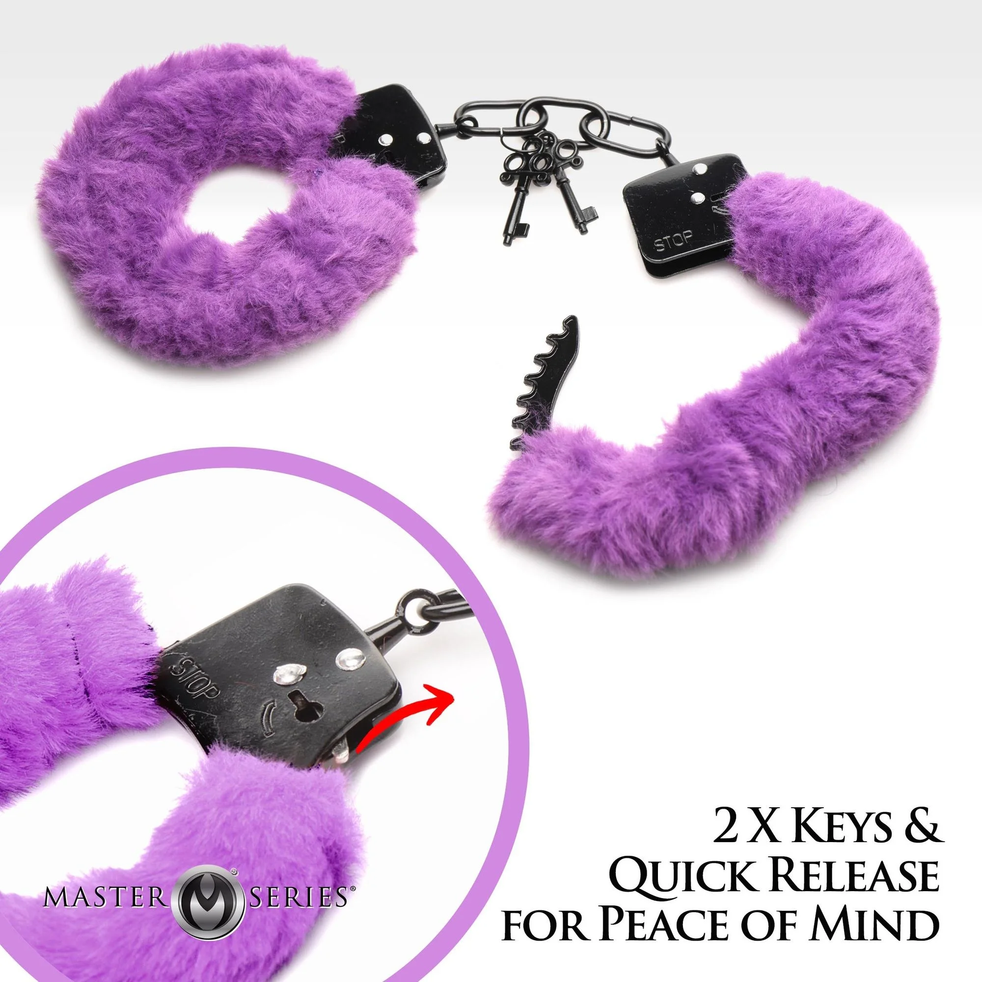 XR Brands - Cuffed In Fur Handboeien - Paars