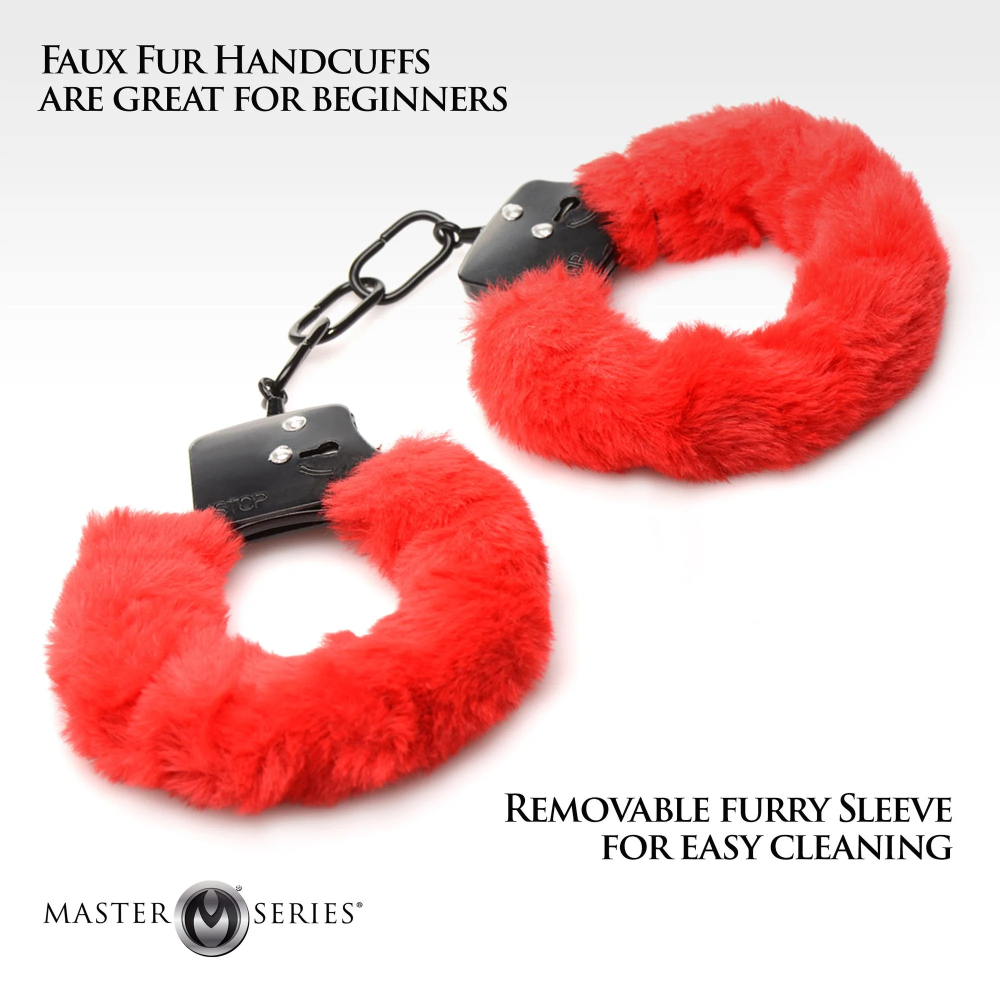 XR Brands - Cuffed In Fur Handboeien - Rood