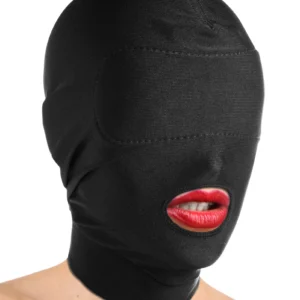 XR Brands - Open Mond Masker Met Gewatteerd Oogmasker - Zwart