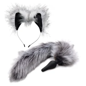 TAILZ - Grey Wolf Staartplug & Oorenset