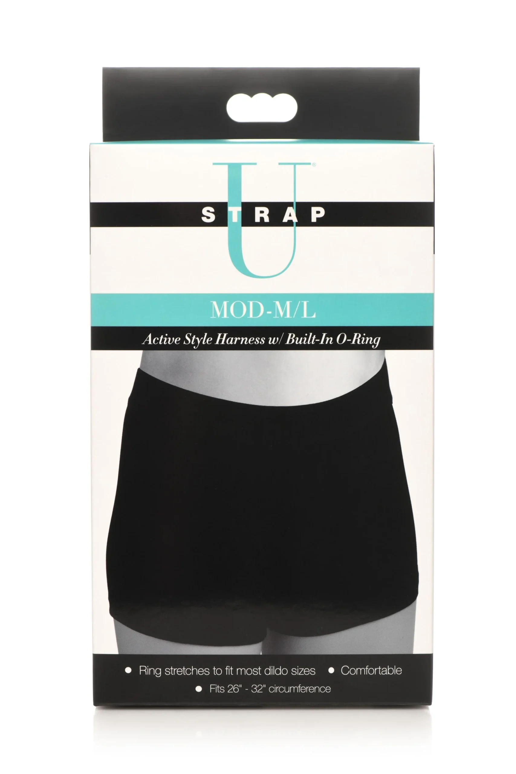 Strap U - Harnas met ingebouwde O-ring - Zwart