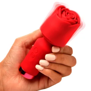BLOOMGASM - Pleasure Rose Mini Wand Vibrator - Rood