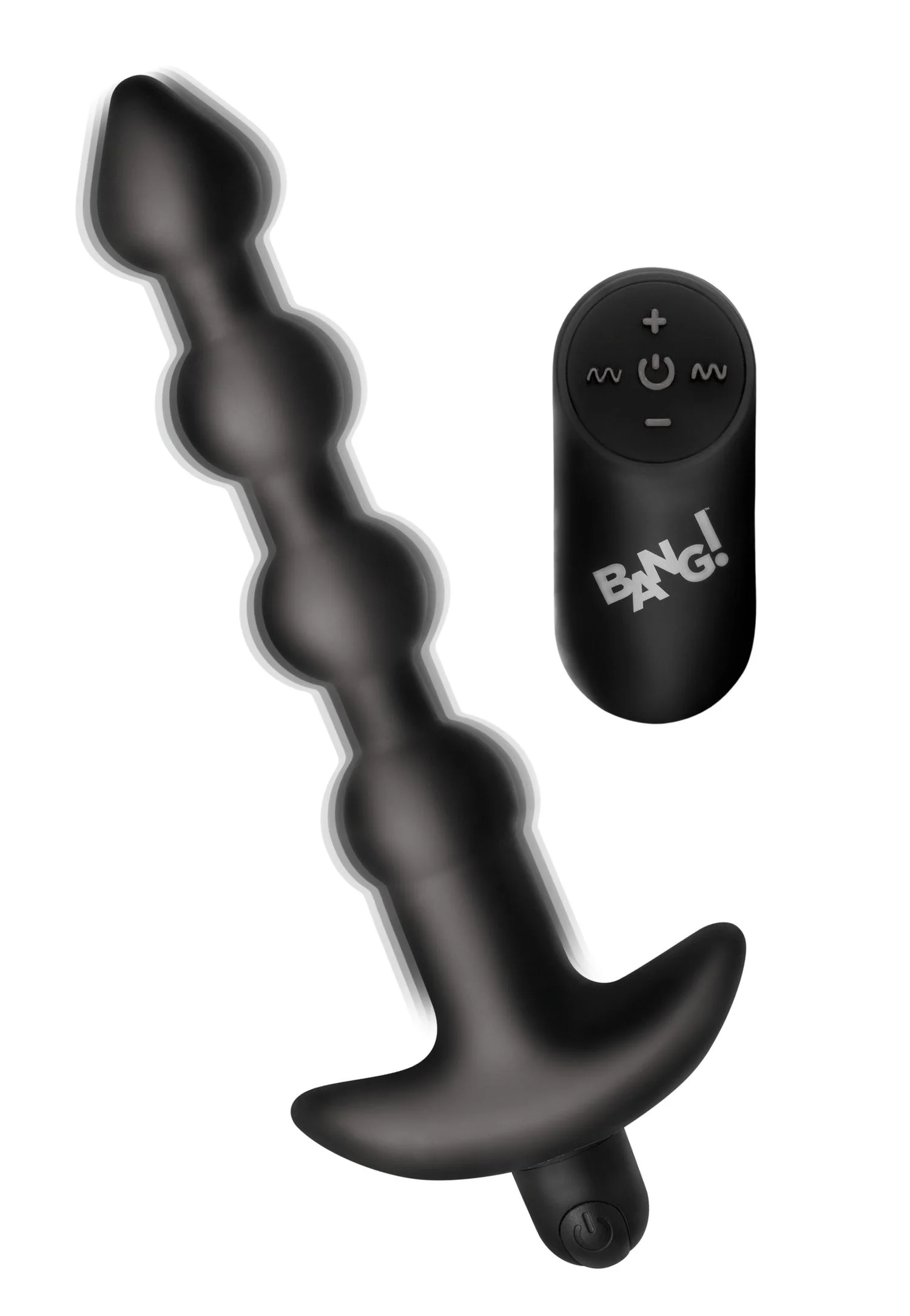 BANG! - 28X Vibrerende Silicone Anaalkralen met Afstandsbediening - Zwart
