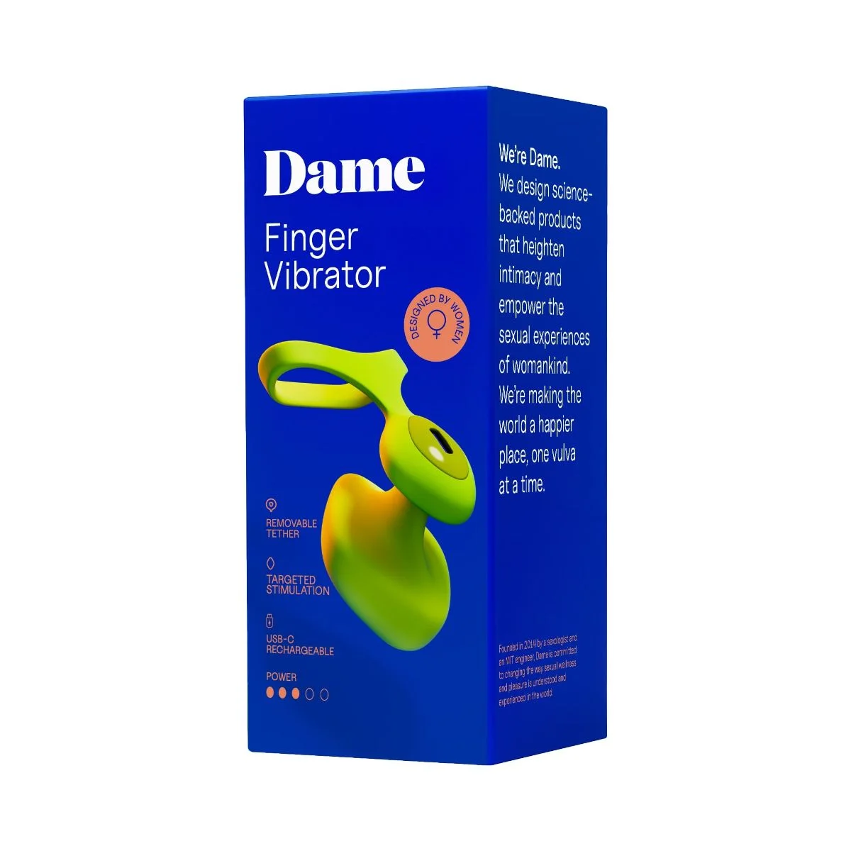 Dame - Fin 2.0 Vinger Vibrator - Citrus