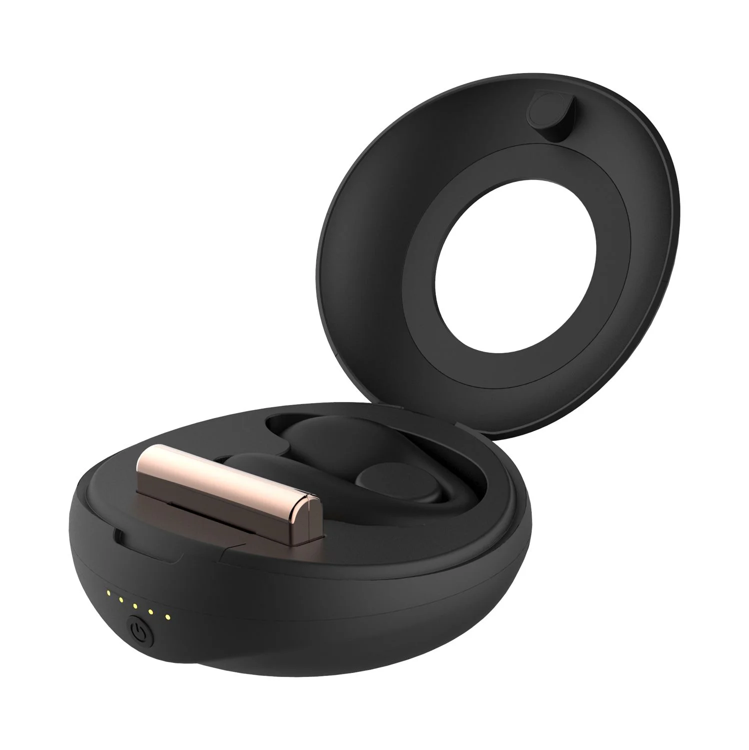 Rosy Gold – C-Shape Vibrator met Luxe Oplaadcase – Zwart
