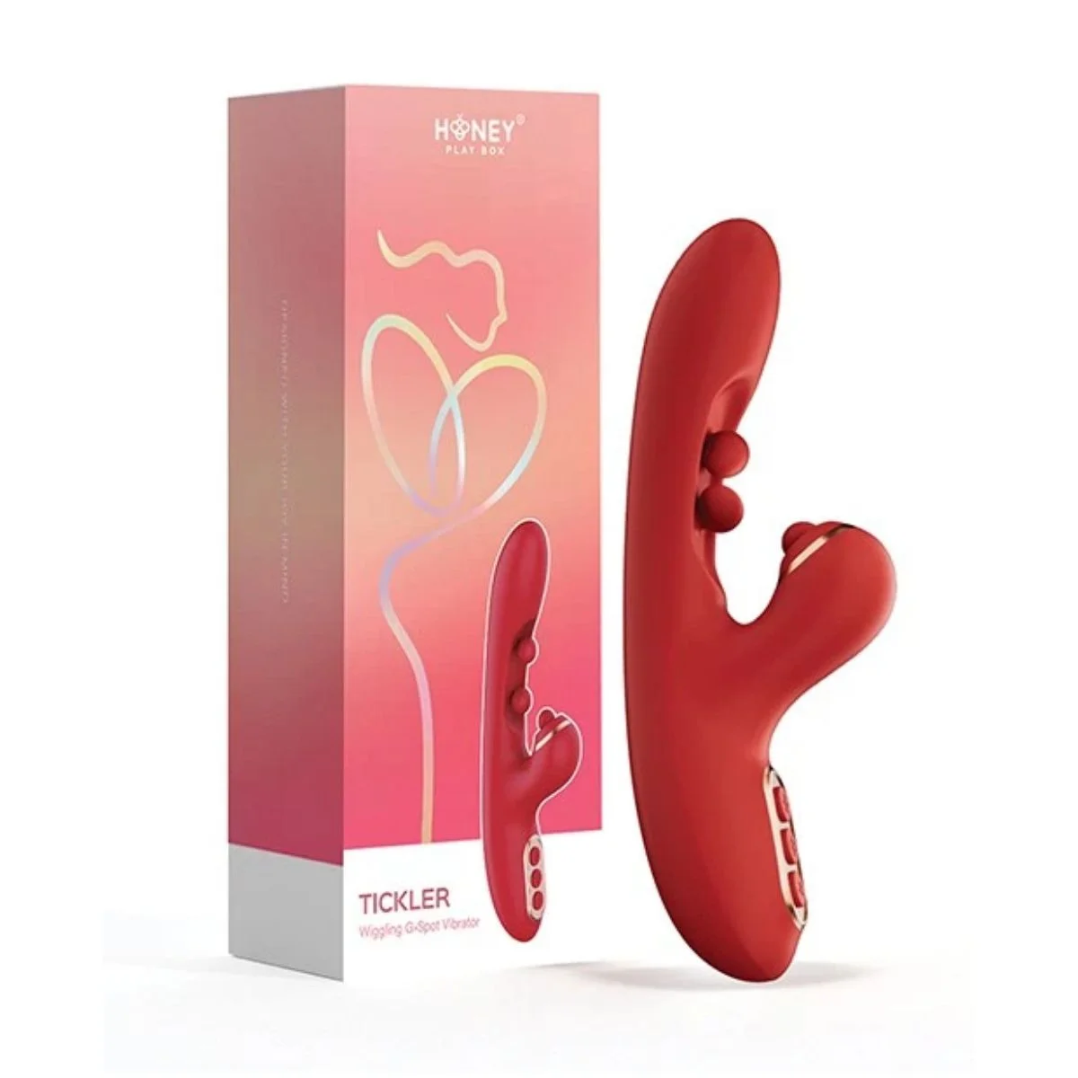 HoneyPlayBox – Tickler Wiggling Tapping Vibrator – Rood