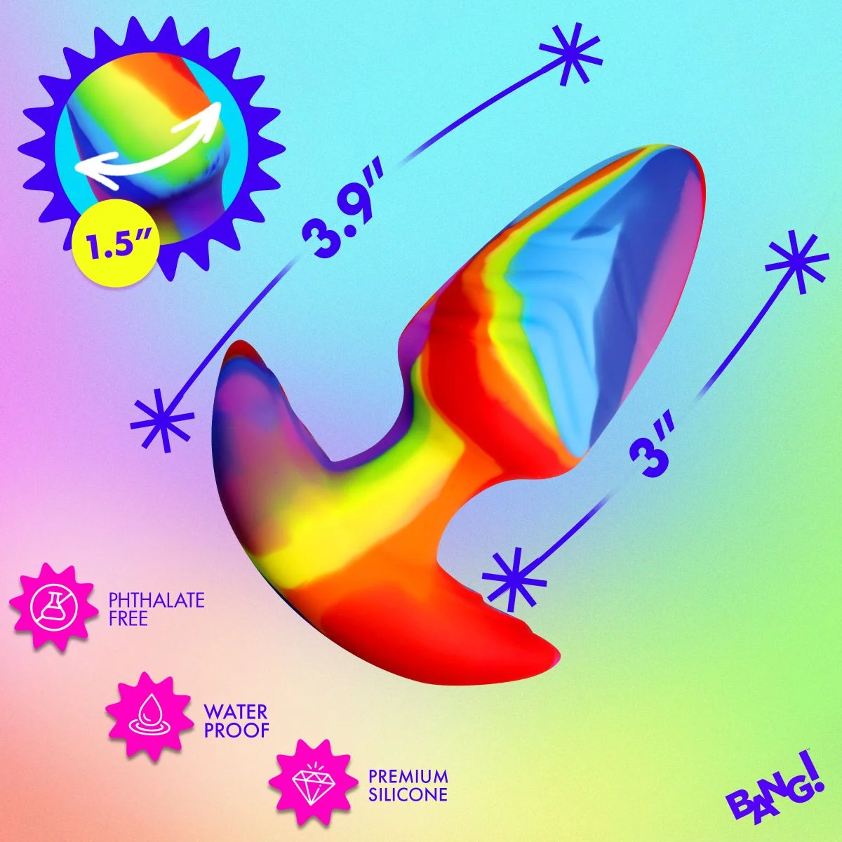 Bang! - Roterende en Vibrerende Buttplug - 9,9 cm
