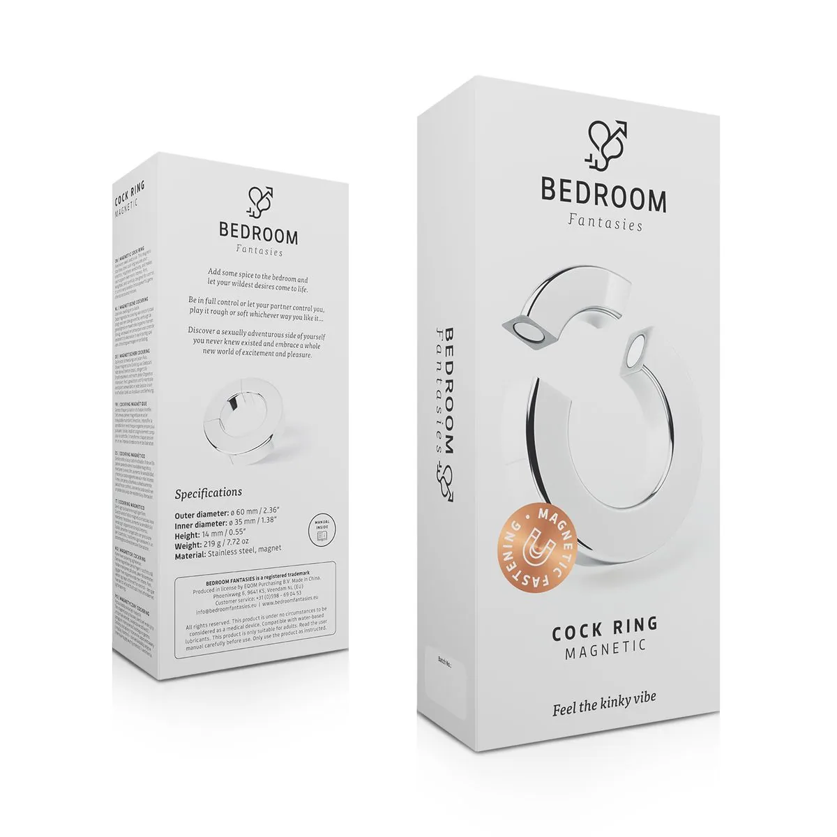 Bedroom Fantasies - Magnetic Cockring - Zilver - Afbeelding 5