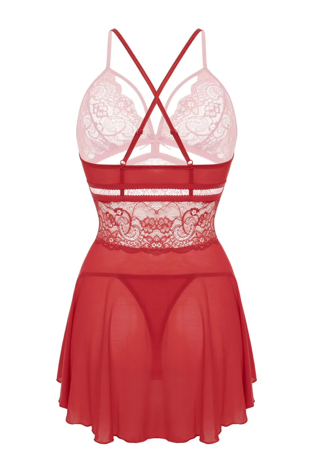 Christine - Babydoll Pandora - Red - Afbeelding 5