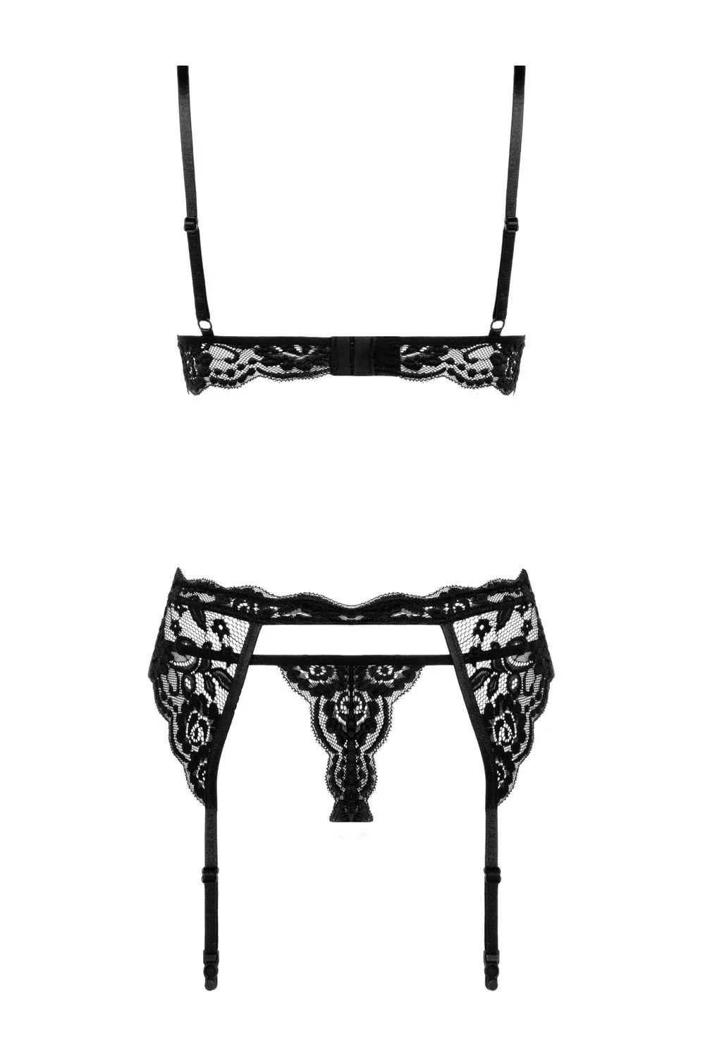 Christine - 3-Piece Open Crotch Set Tina - Zwart - Afbeelding 5