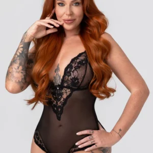 Christine - Open Crotch Body Tina - Zwart