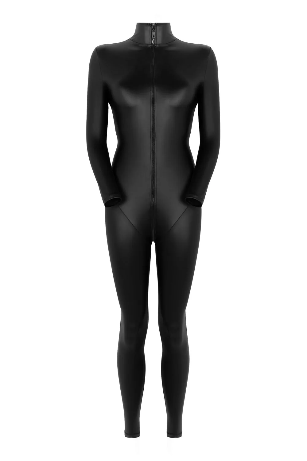 Christine - Long-Sleeve Jumpsuit with Crotch Zipper Lilith - Zwart - Afbeelding 5