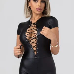 Christine - Short-Sleeve Bodysuit Lilith - Zwart