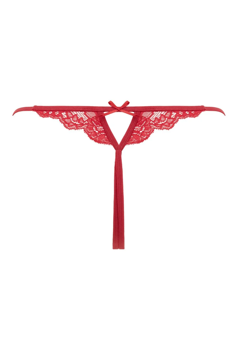 Christine - Open Crotch Thong Pixy - Rood - Afbeelding 5