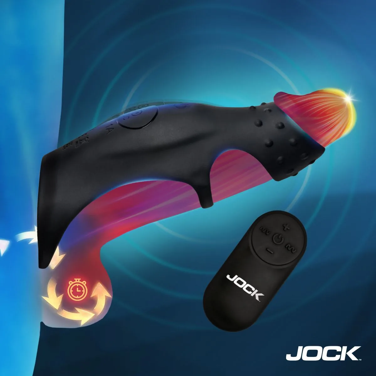Jock - Rush Vibrerende Penis Sleeve met Cockring - Zwart - Afbeelding 6