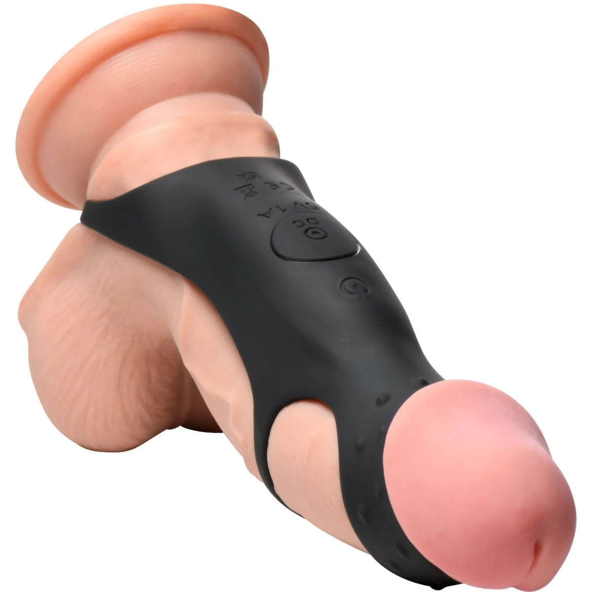 Jock - Rush Vibrerende Penis Sleeve met Cockring - Zwart - Afbeelding 5