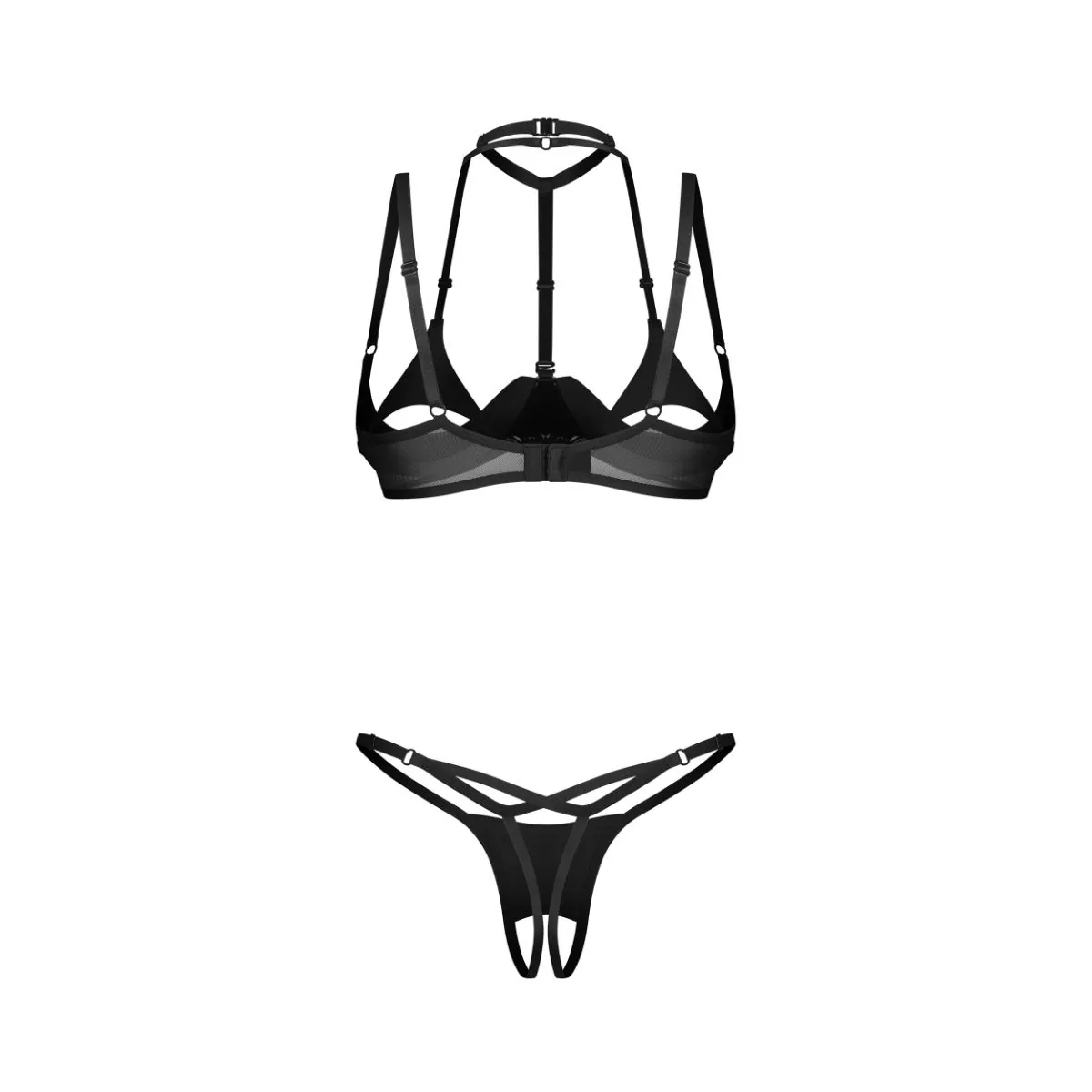 Obsessive - Rolleya 2-pcs crotchless set - Zwart - Afbeelding 8