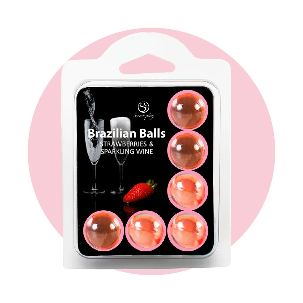 Secret Play - Brazilian Balls Strawberry & Sparkling Wine - 6 Massage Balls - Afbeelding 2