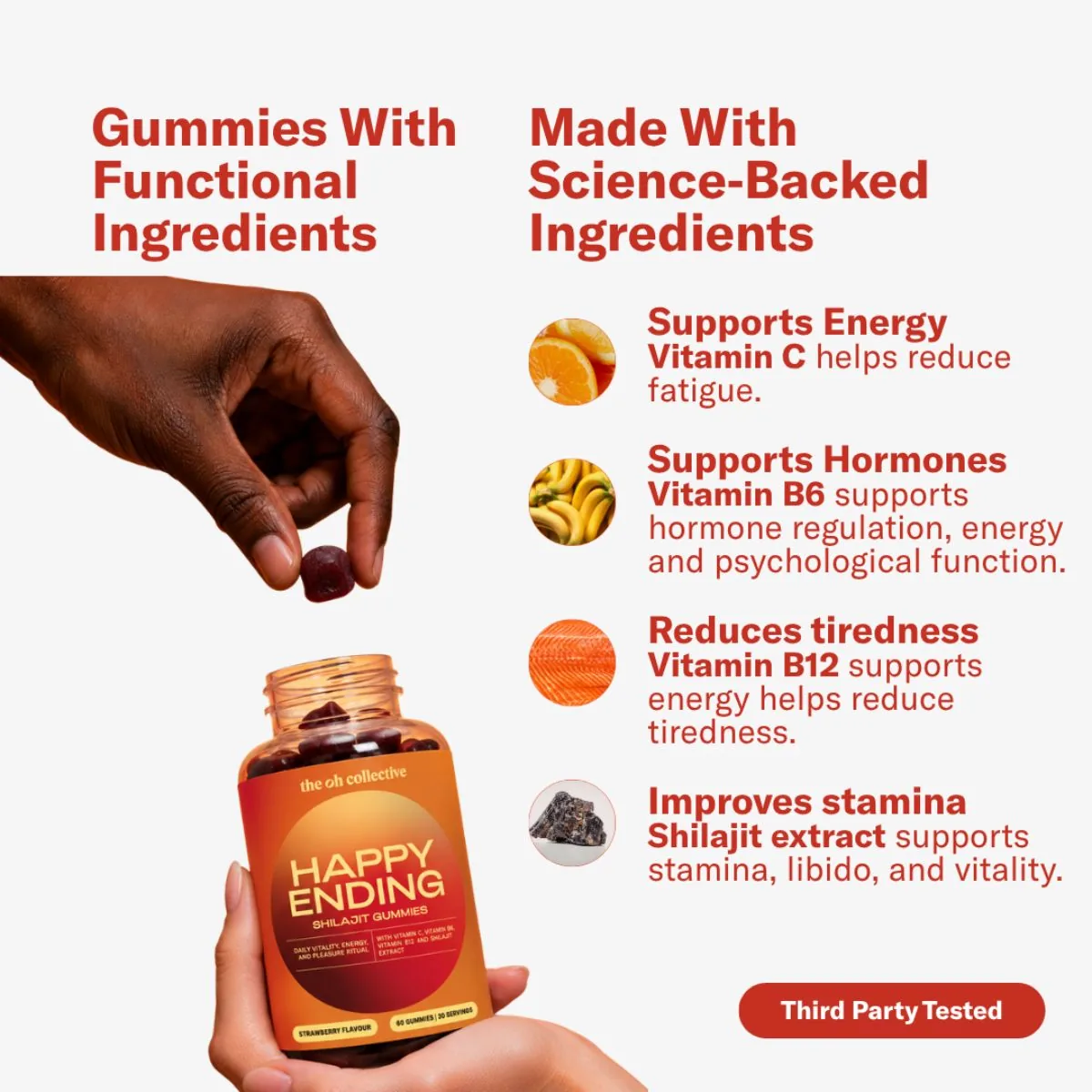 The Oh Collective - Happy Ending Shilajit Gummies - 60 stuks - Afbeelding 7
