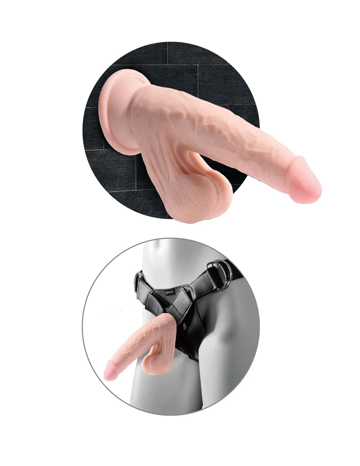 King Cock Plus - Triple Density Dildo Met Bewegende Balzak - 23 cm - Afbeelding 4