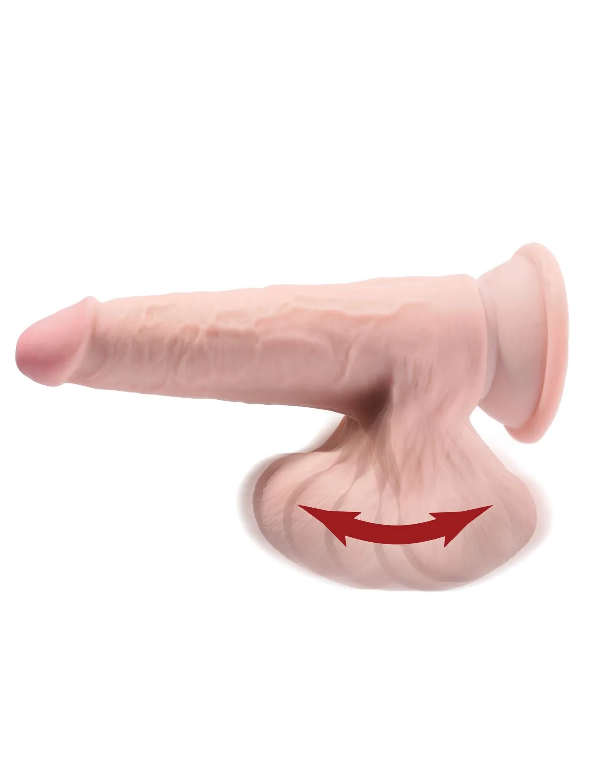 King Cock Plus - Triple Density Dildo Met Bewegende Balzak - 23 cm - Afbeelding 2