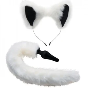 White Fox Buttplug & Haarband Set