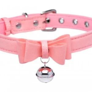 Golden Kitty Collar Met Kattenbelletje - Roze/Zilver