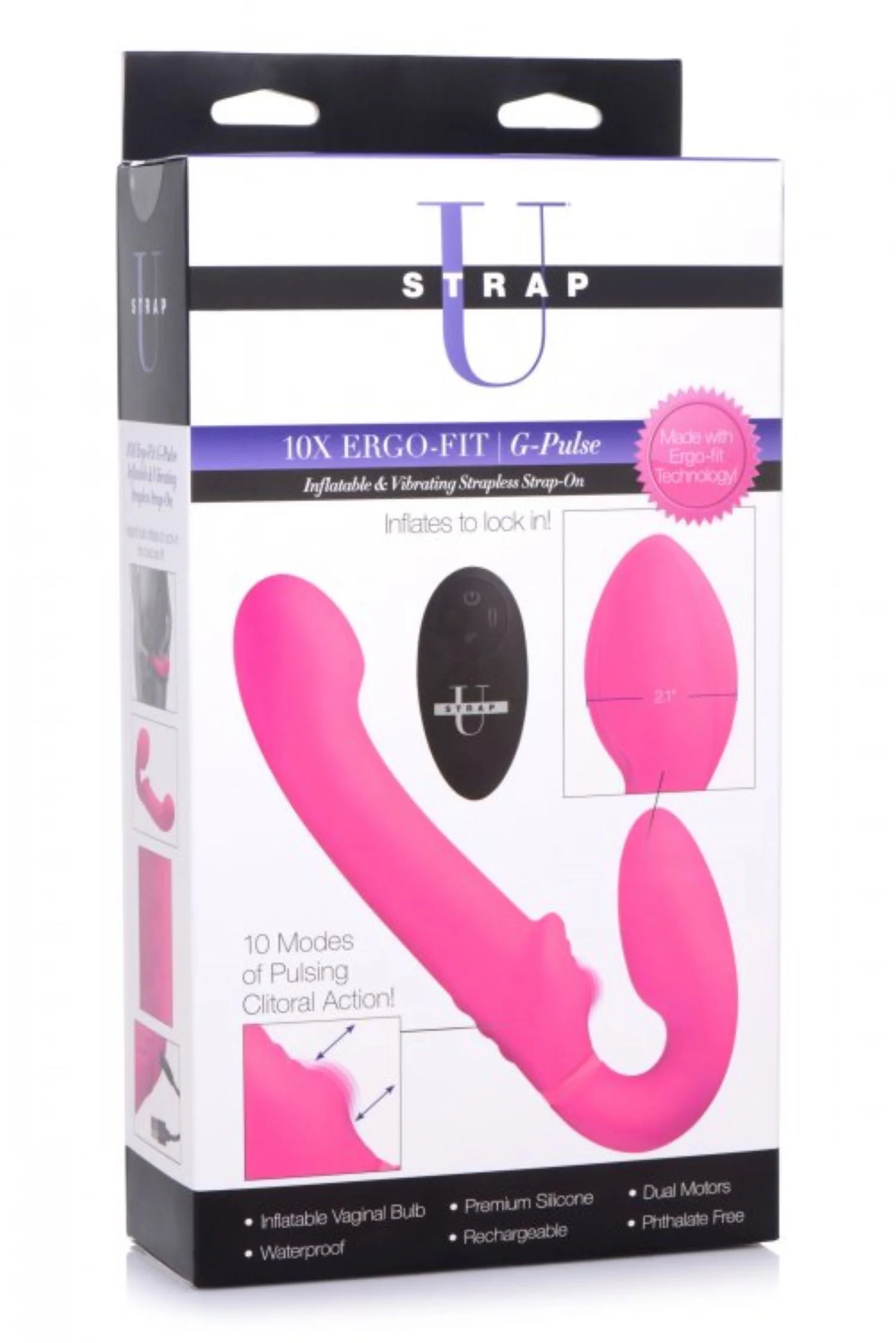 G-Pulse Vibrerende Strapless Strap-On Vibrator Met Afstandsbediening - Roze