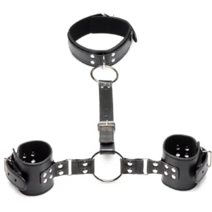 Halsband Met Polsboeien Restraint Set - Zwart