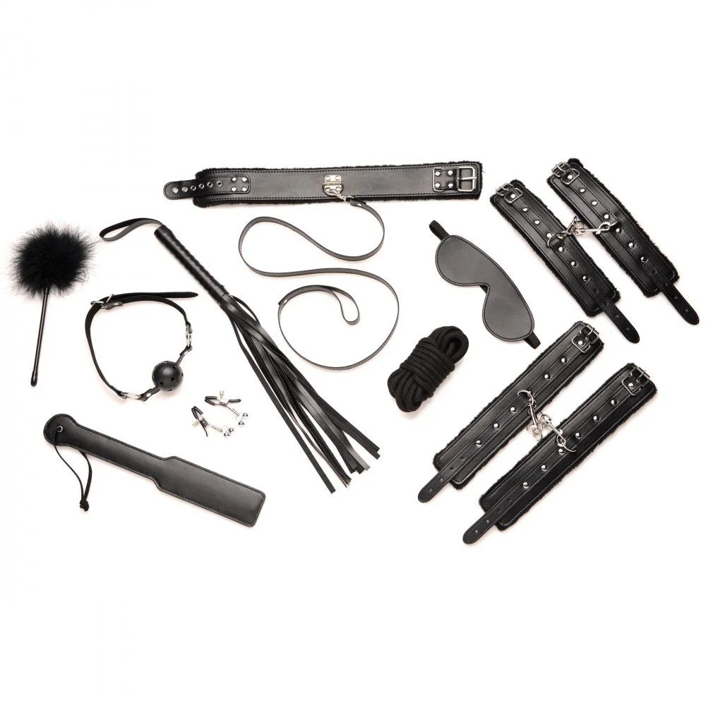 Hook Up 10-delige Pluche Bondage Set - Zwart