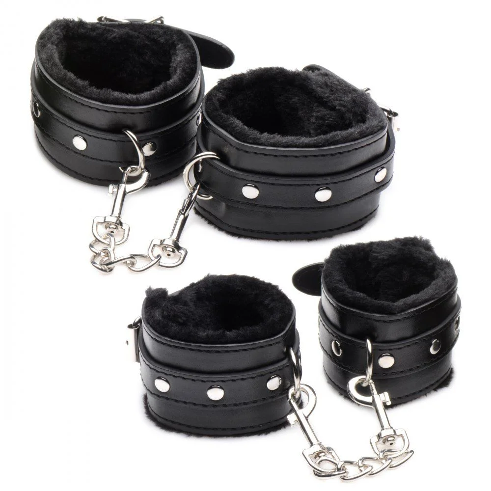 Hook Up 10-delige Pluche Bondage Set - Zwart