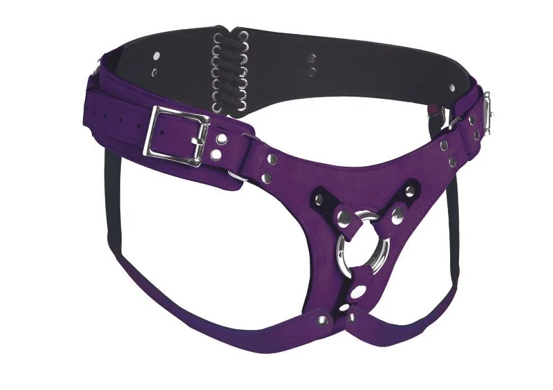 Korset Deluxe Leren Strap On - Paars