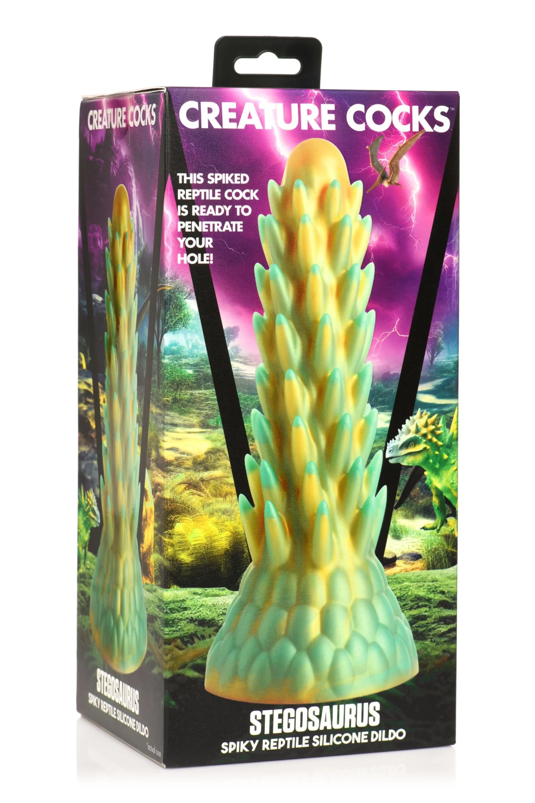 Stegosaurus Spiky Reptiel Dildo - Groen