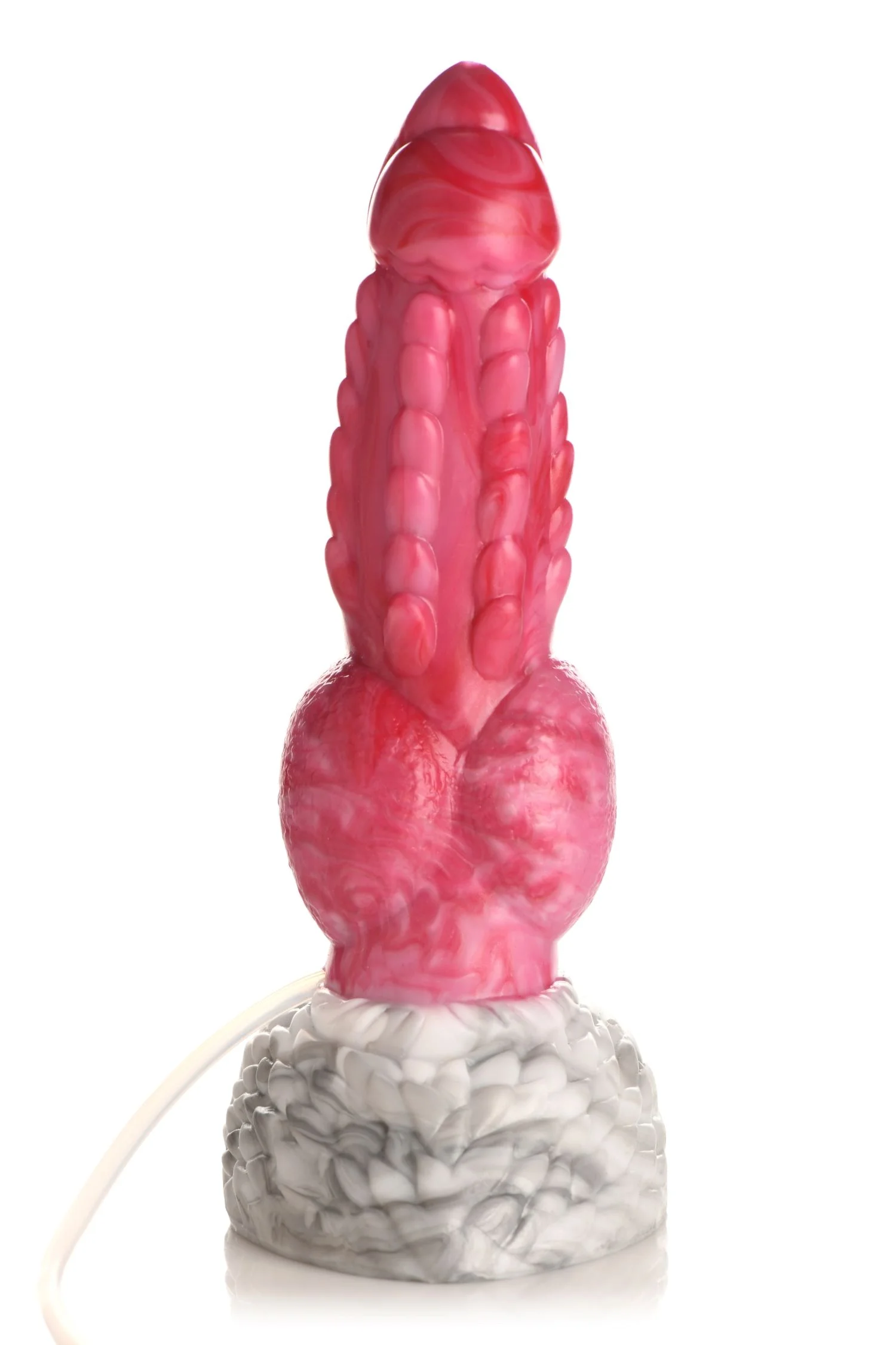 XR Brands - Resurrector Phoenix Spuitende Siliconen Dildo - Rood/Wit